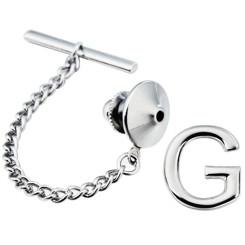 Personalized Monogram Silver-Tone Tie Tack