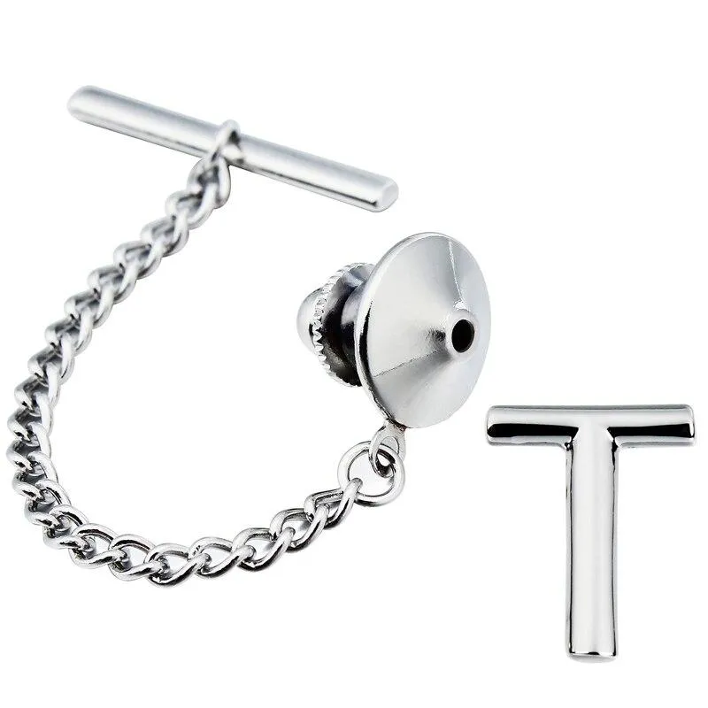 Personalized Monogram Silver-Tone Tie Tack