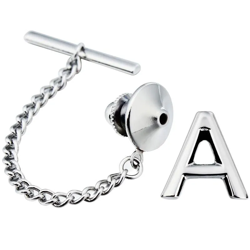 Personalized Monogram Silver-Tone Tie Tack