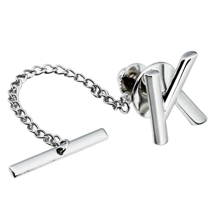 Personalized Monogram Silver-Tone Tie Tack