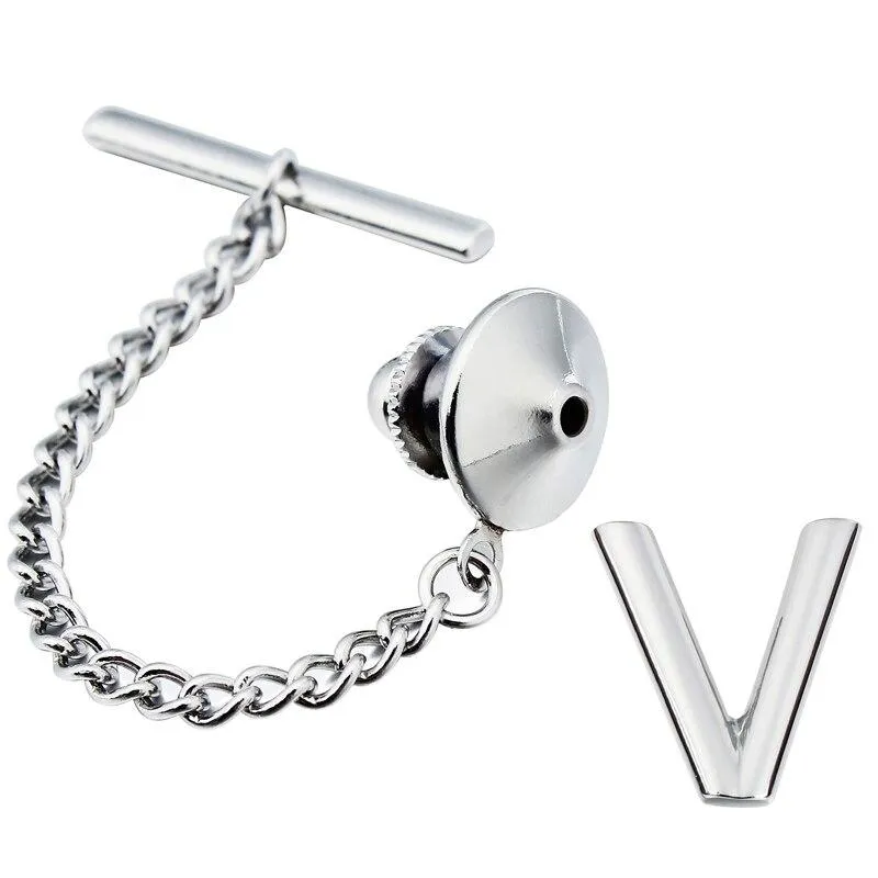 Personalized Monogram Silver-Tone Tie Tack