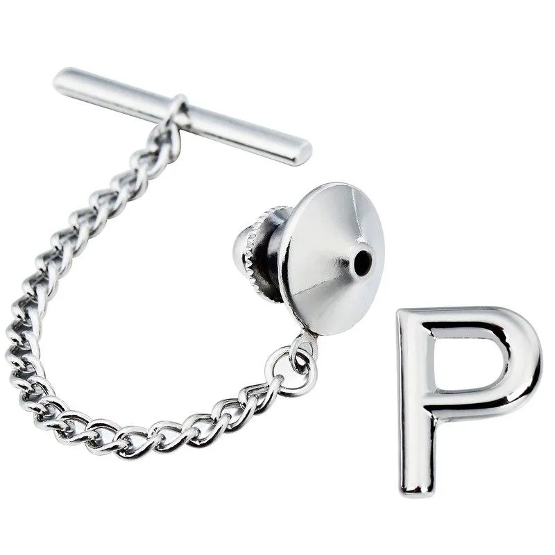 Personalized Monogram Silver-Tone Tie Tack