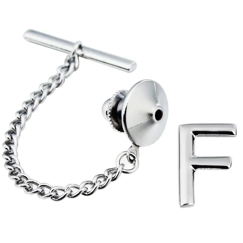Personalized Monogram Silver-Tone Tie Tack