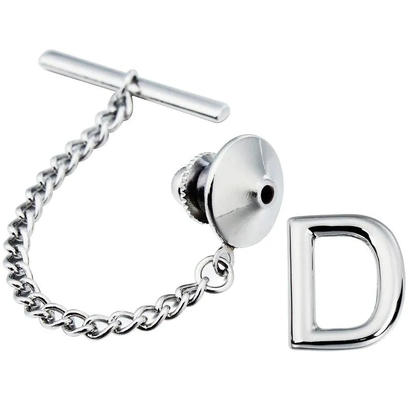 Personalized Monogram Silver-Tone Tie Tack