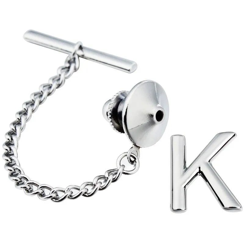 Personalized Monogram Silver-Tone Tie Tack