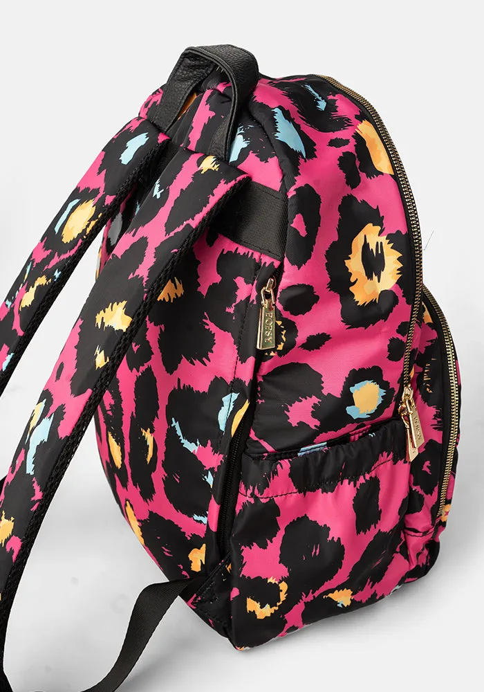 Pink Animal Print Rucksack