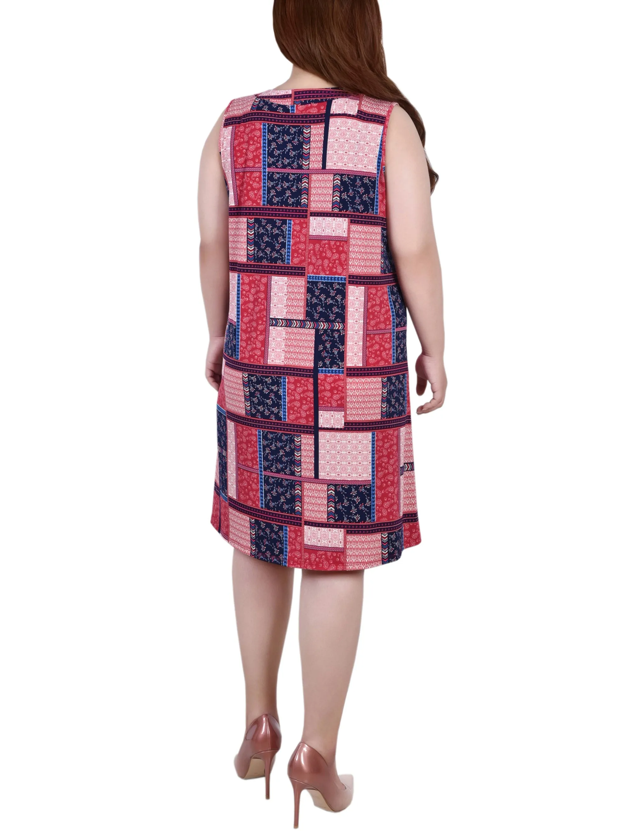 Plus Size Sleeveless Keyhole Dress With Hardware