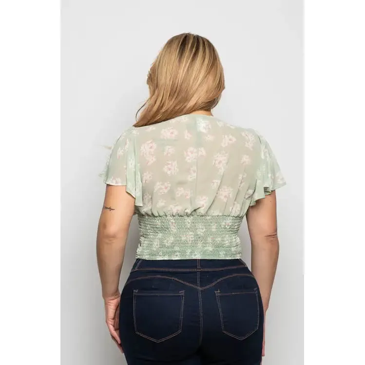 Royal Curves Mint Ruched Style Blouse