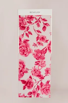 Satin Floral Print Mega Swatch | Ready To Ship | Hot Pink Garden