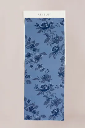 Satin Floral Print Mega Swatch | Ready To Ship | Indie Blue Bouquet