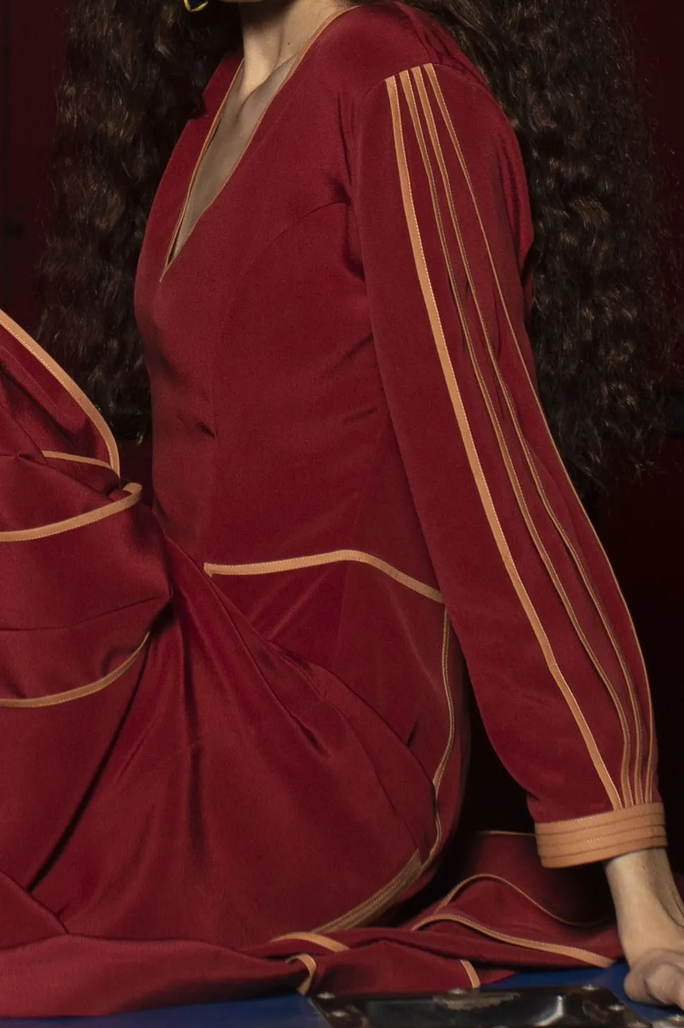Silk Dress with Partially Opened Pleats