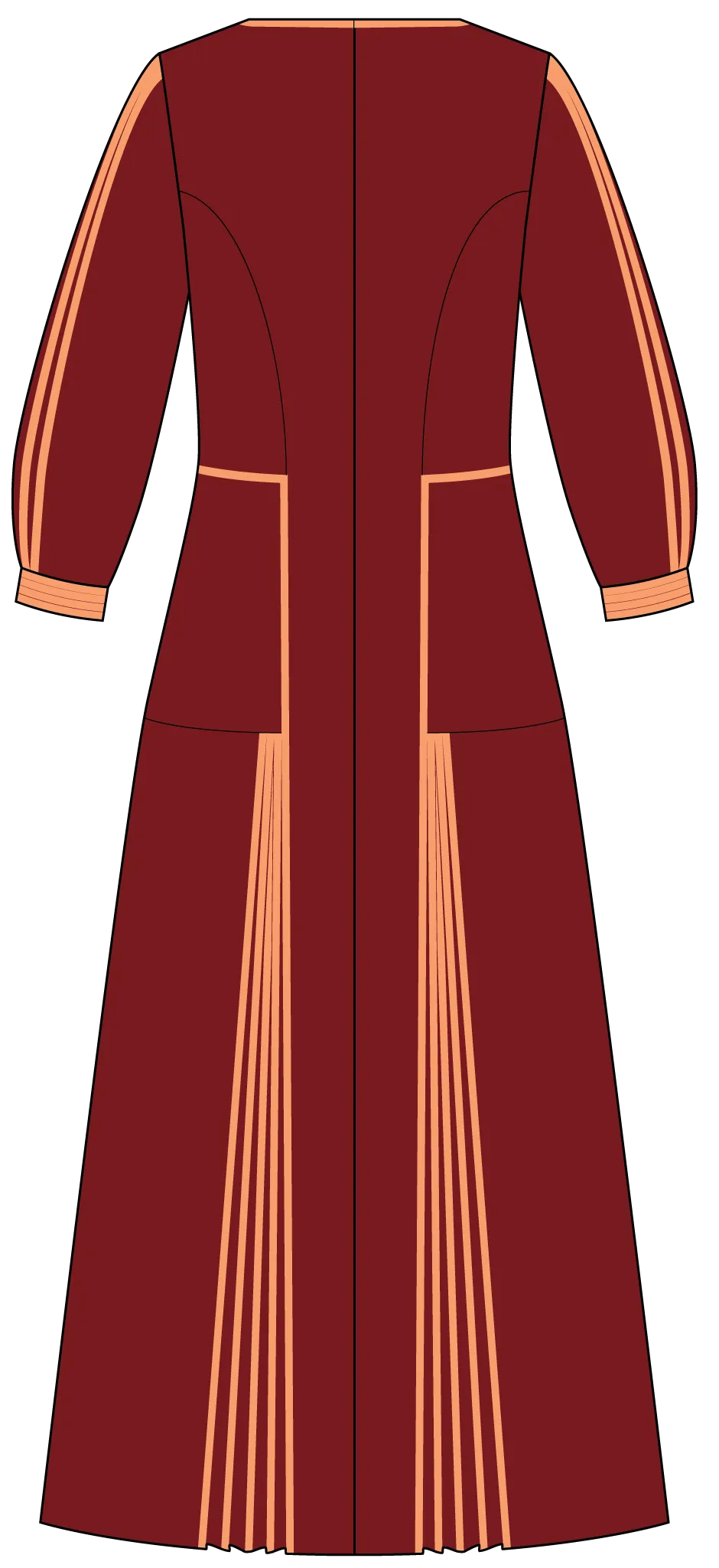 Silk Dress with Partially Opened Pleats