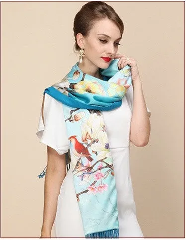 Silk Two Layer Large Scarf