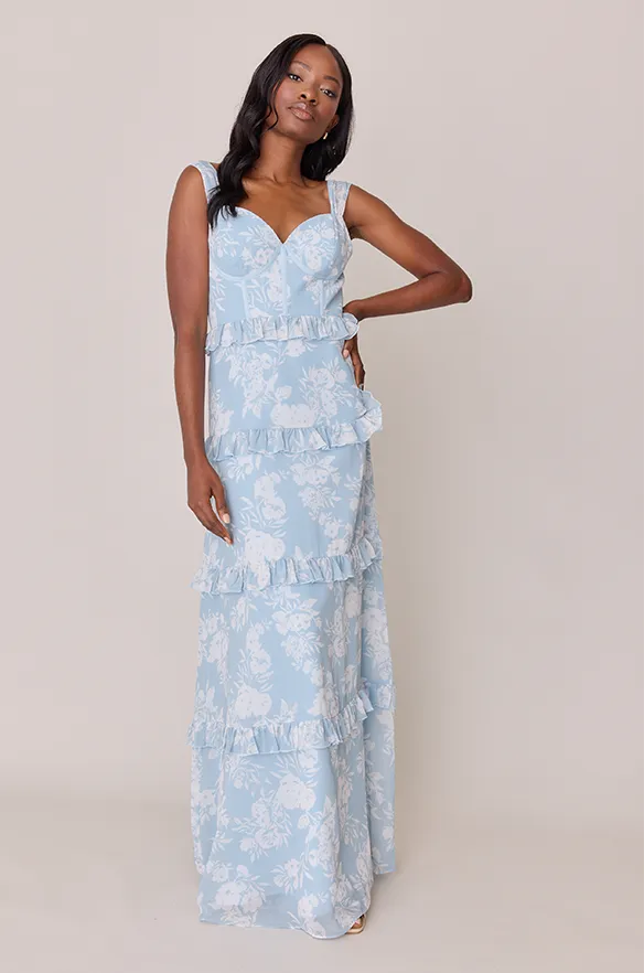 Sloane Chiffon Floral Print Dress | Made To Order