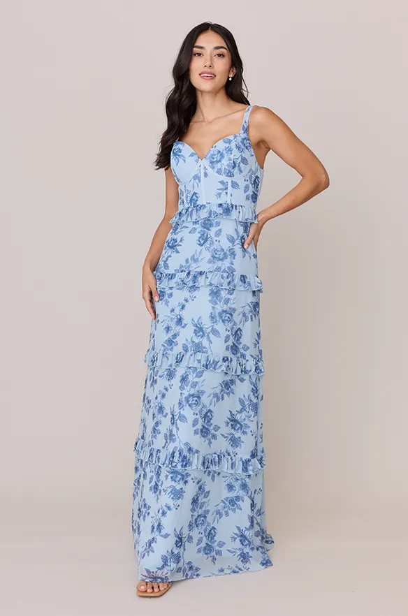 Sloane Chiffon Floral Print Dress | Made To Order