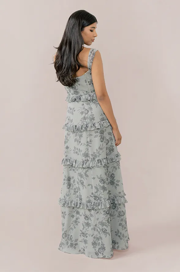 Sloane Chiffon Floral Print Dress | Made To Order