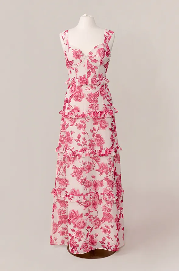 Sloane Chiffon Floral Print Dress | Made To Order