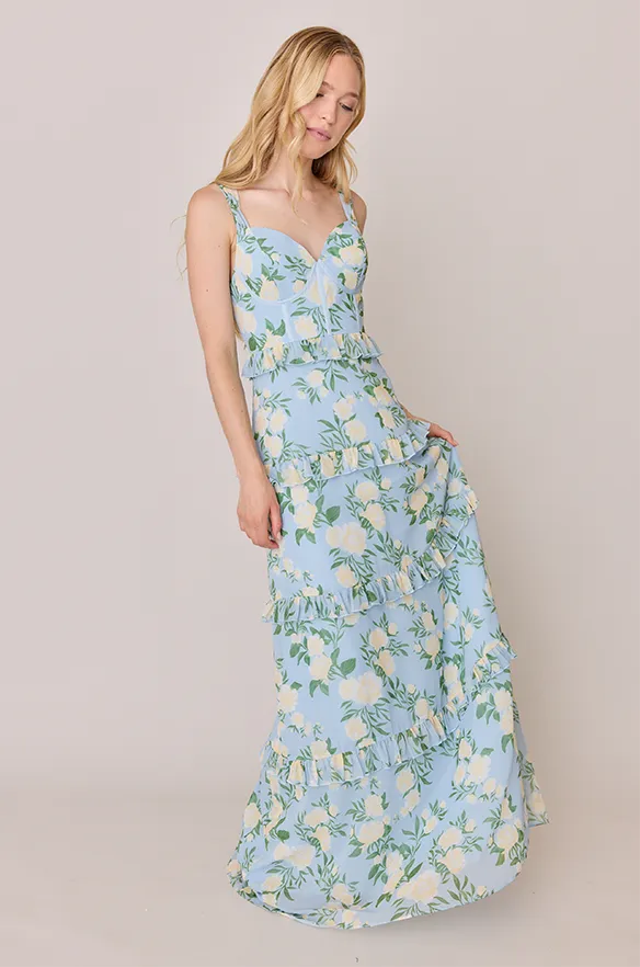 Sloane Chiffon Floral Print Dress | Made To Order