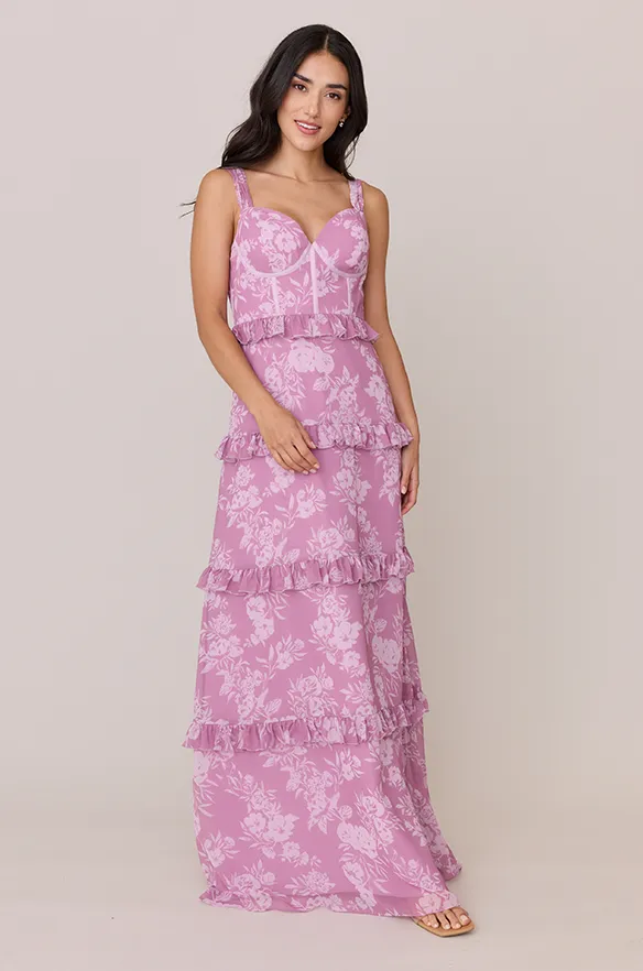 Sloane Chiffon Floral Print Dress | Made To Order