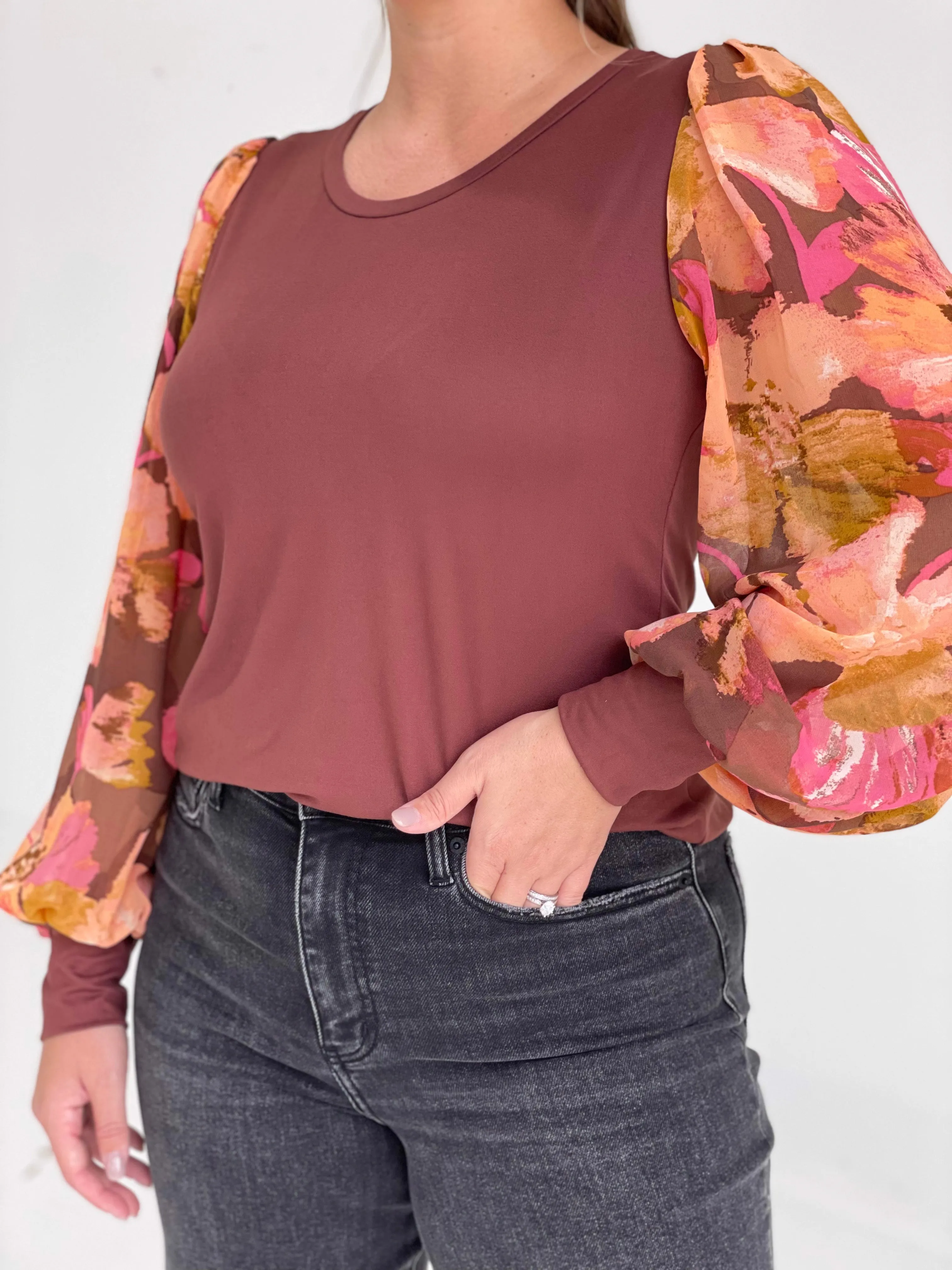 Sommer Floral Top - Rust
