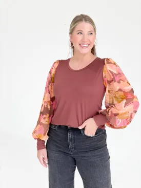 Sommer Floral Top - Rust