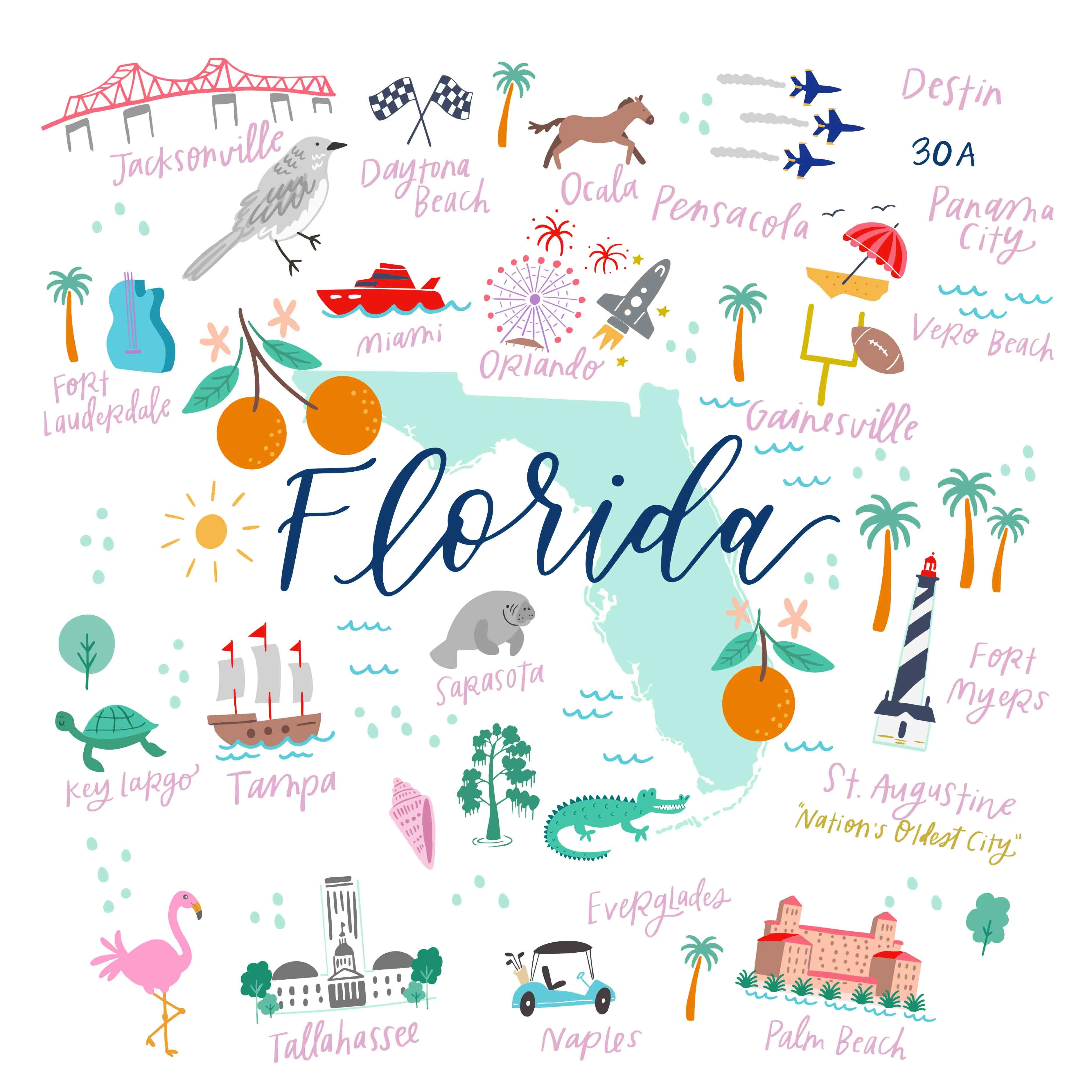 Square Pillow | Florida