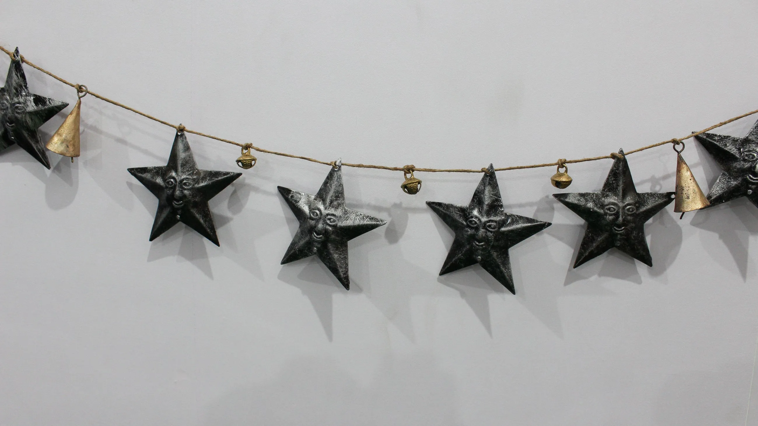 Star Moon Hanging Jute Garland Decoration Bohemian Home Decor Country Primitive Christmas Holiday Decoration