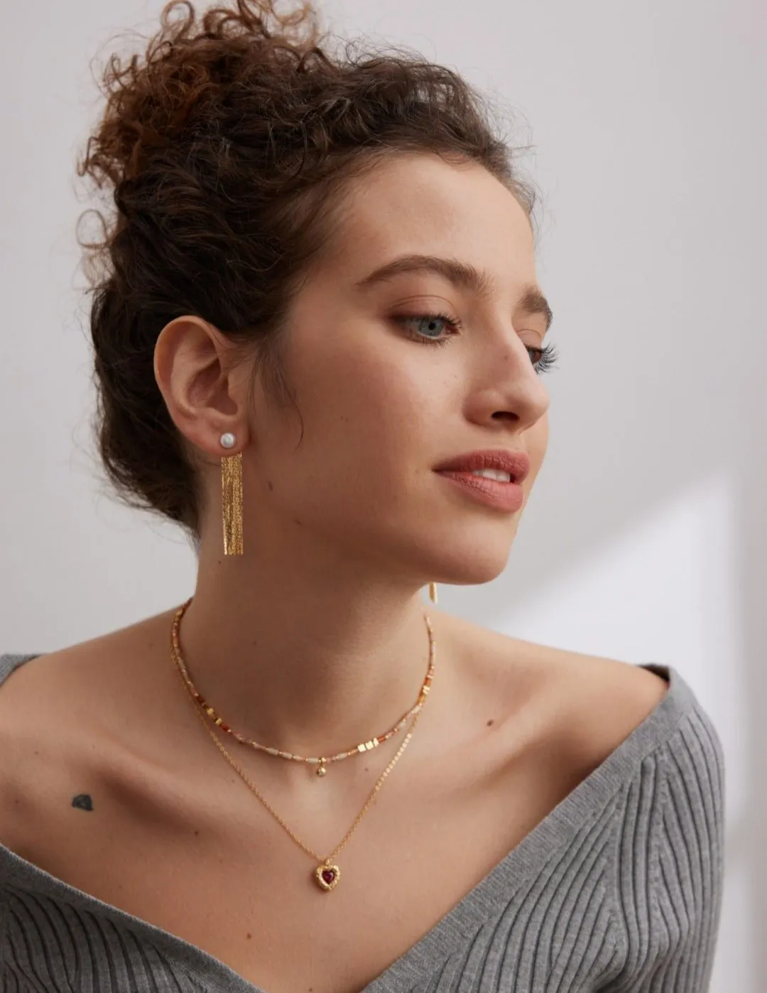 Sterling Silver Temperament Pearl Tassels Earrings