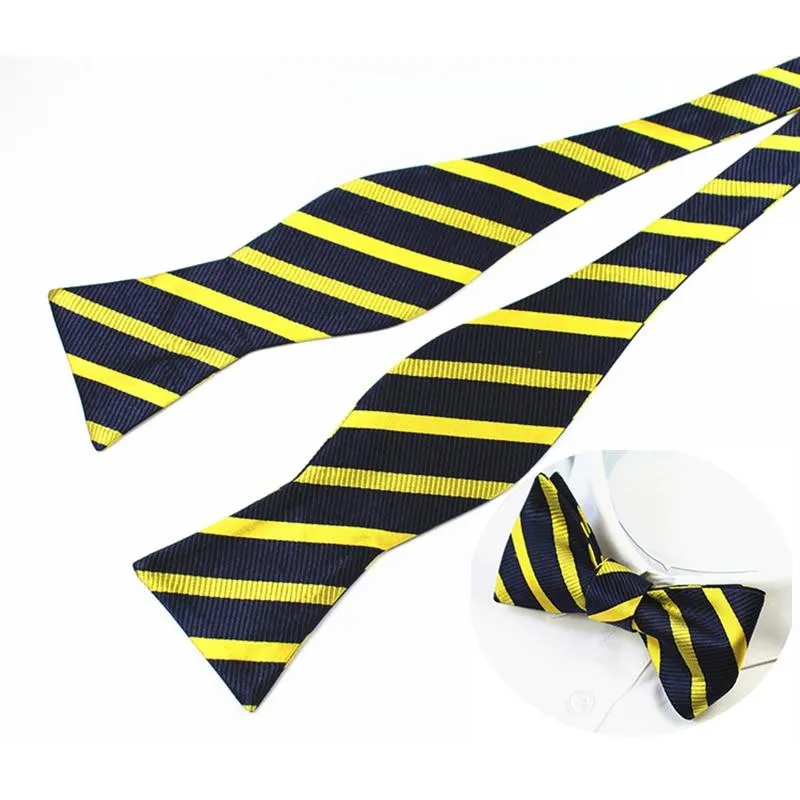 Striped Silk Self-Tie Bow Tie