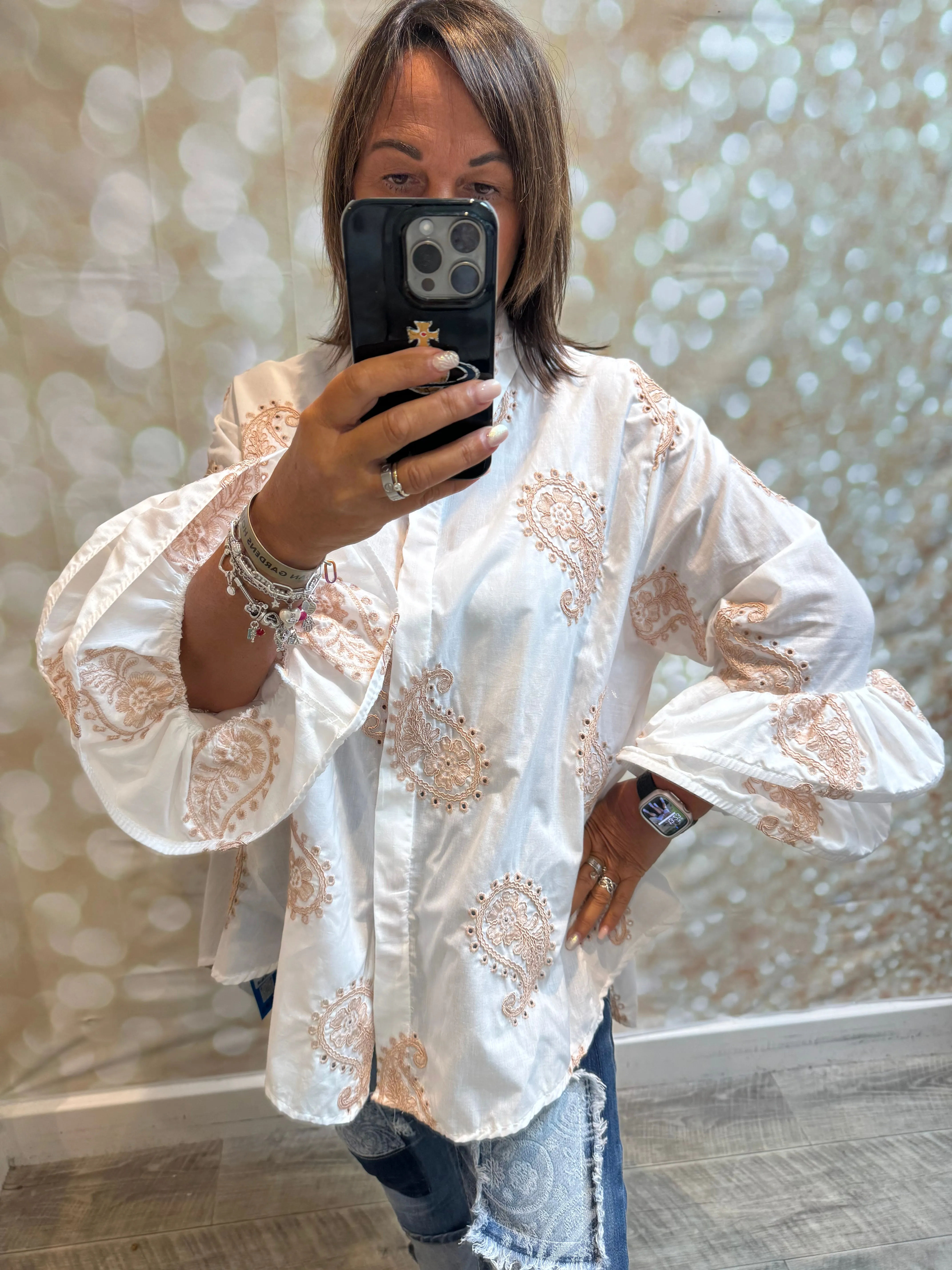Studio Fluted sleeve Blouse