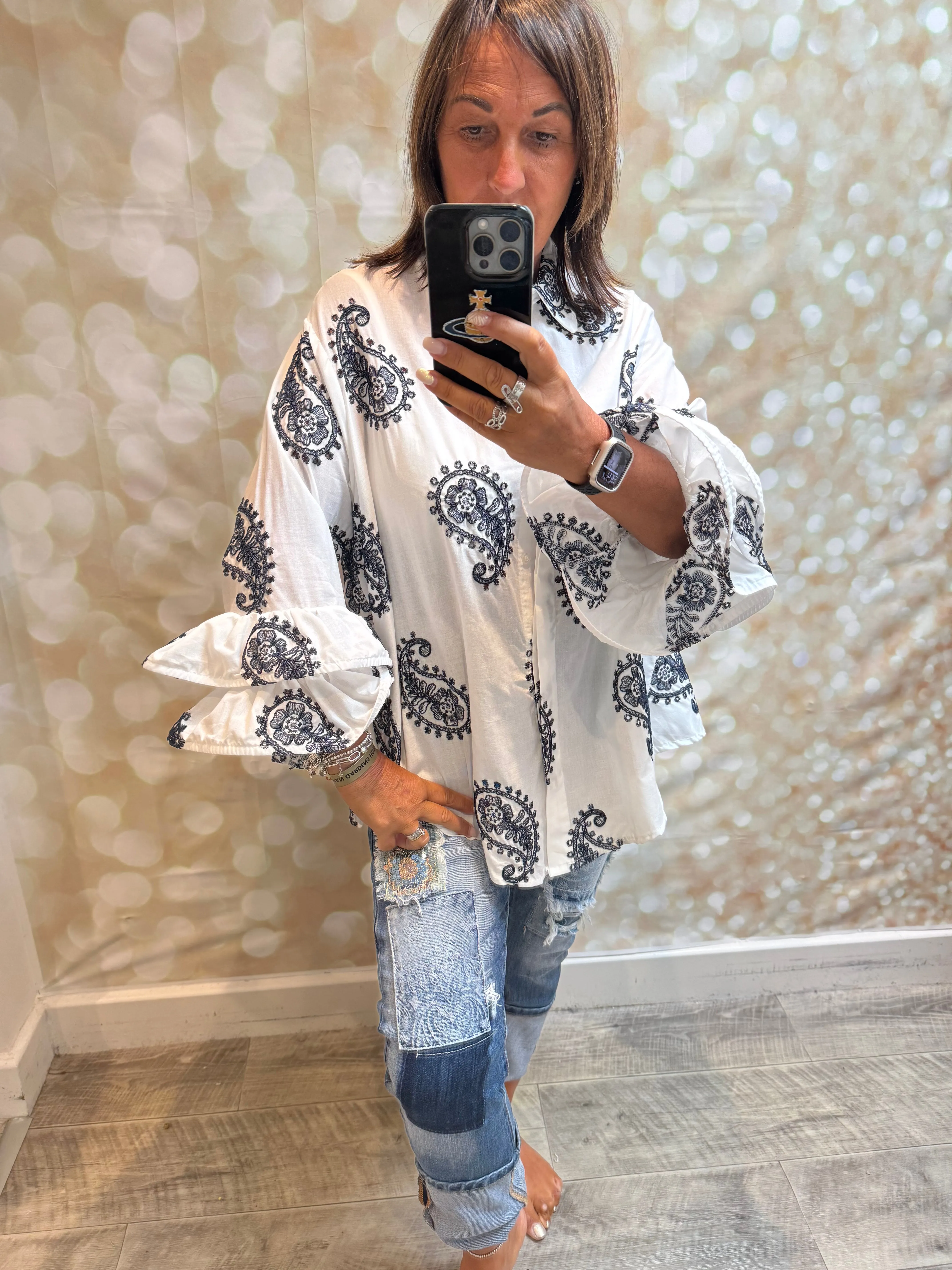 Studio Fluted sleeve Blouse