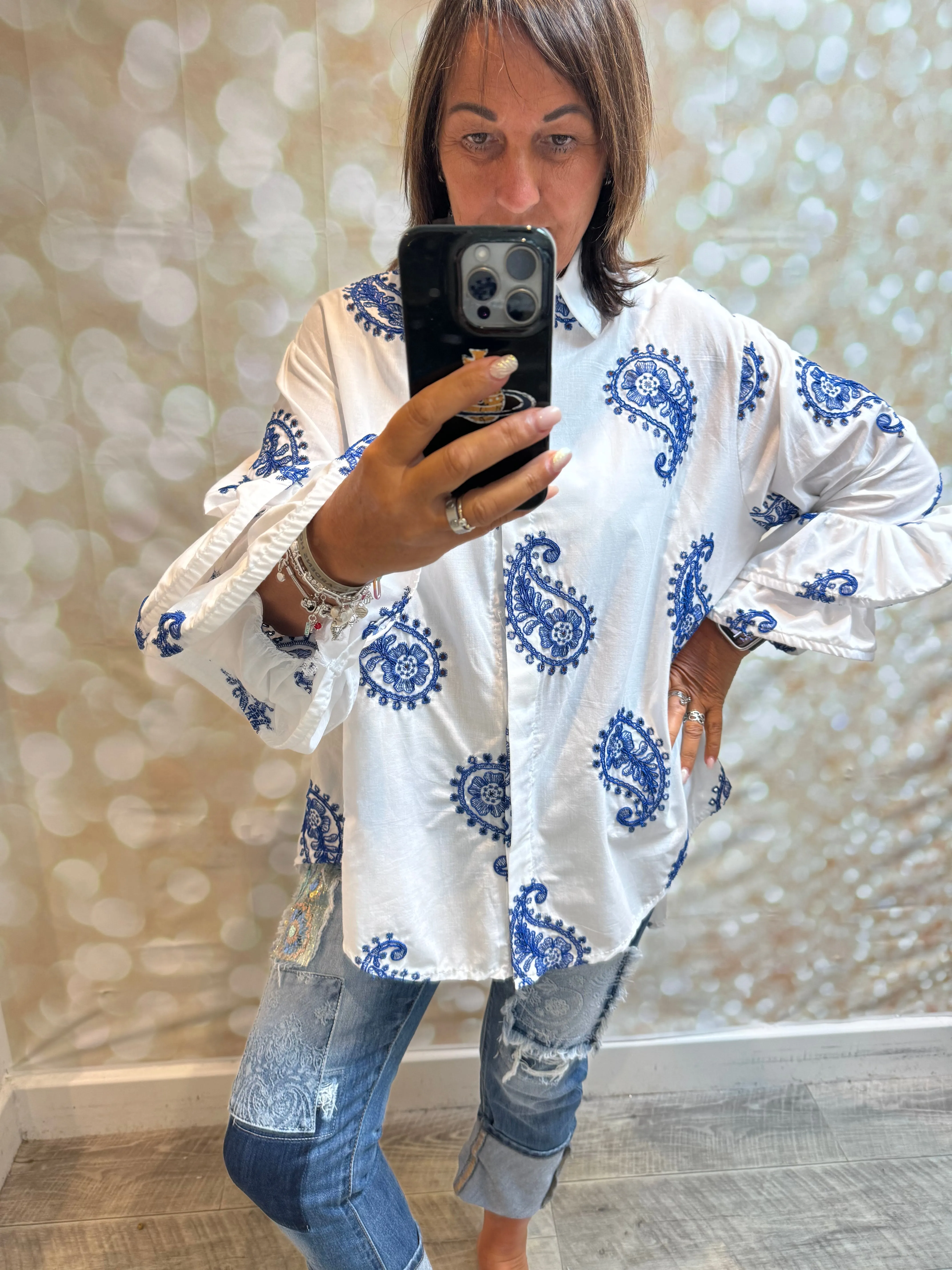 Studio Fluted sleeve Blouse
