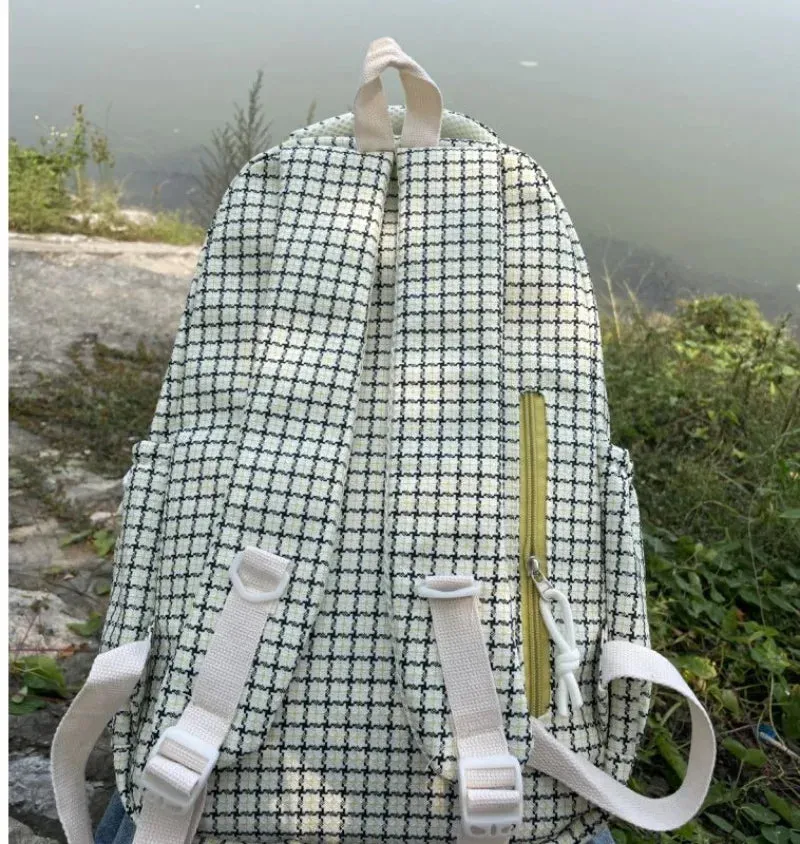 TAVIMART  -  Korean Fashion Star Patchwork Cartoon Cat Y2k Aesthetic Women Backpack High-capacity Travel Rucksack Casual All Match School Bag