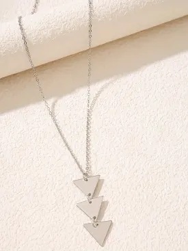 Triple Triangle Pendant Necklace