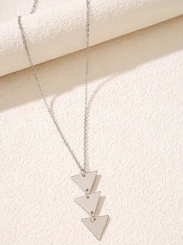 Triple Triangle Pendant Necklace