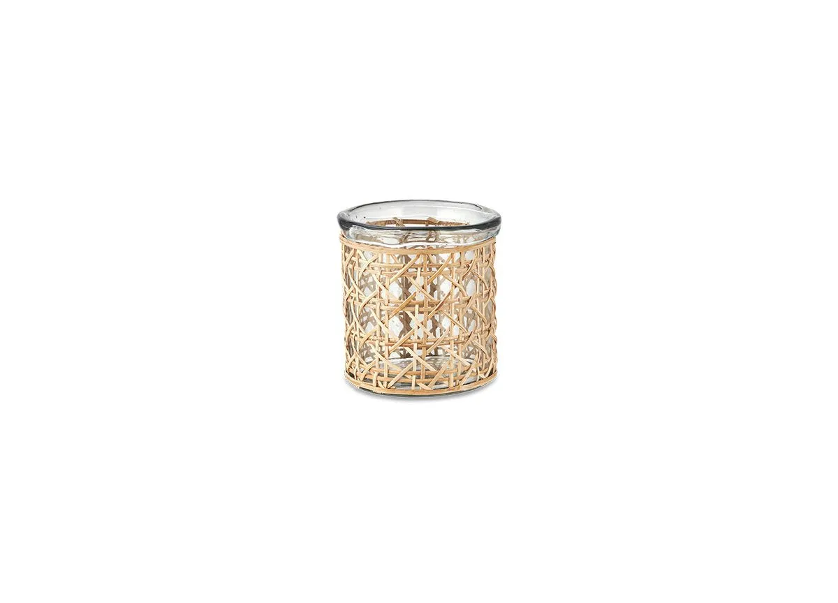 Uma Cane T-Light - Clear Glass & Cane