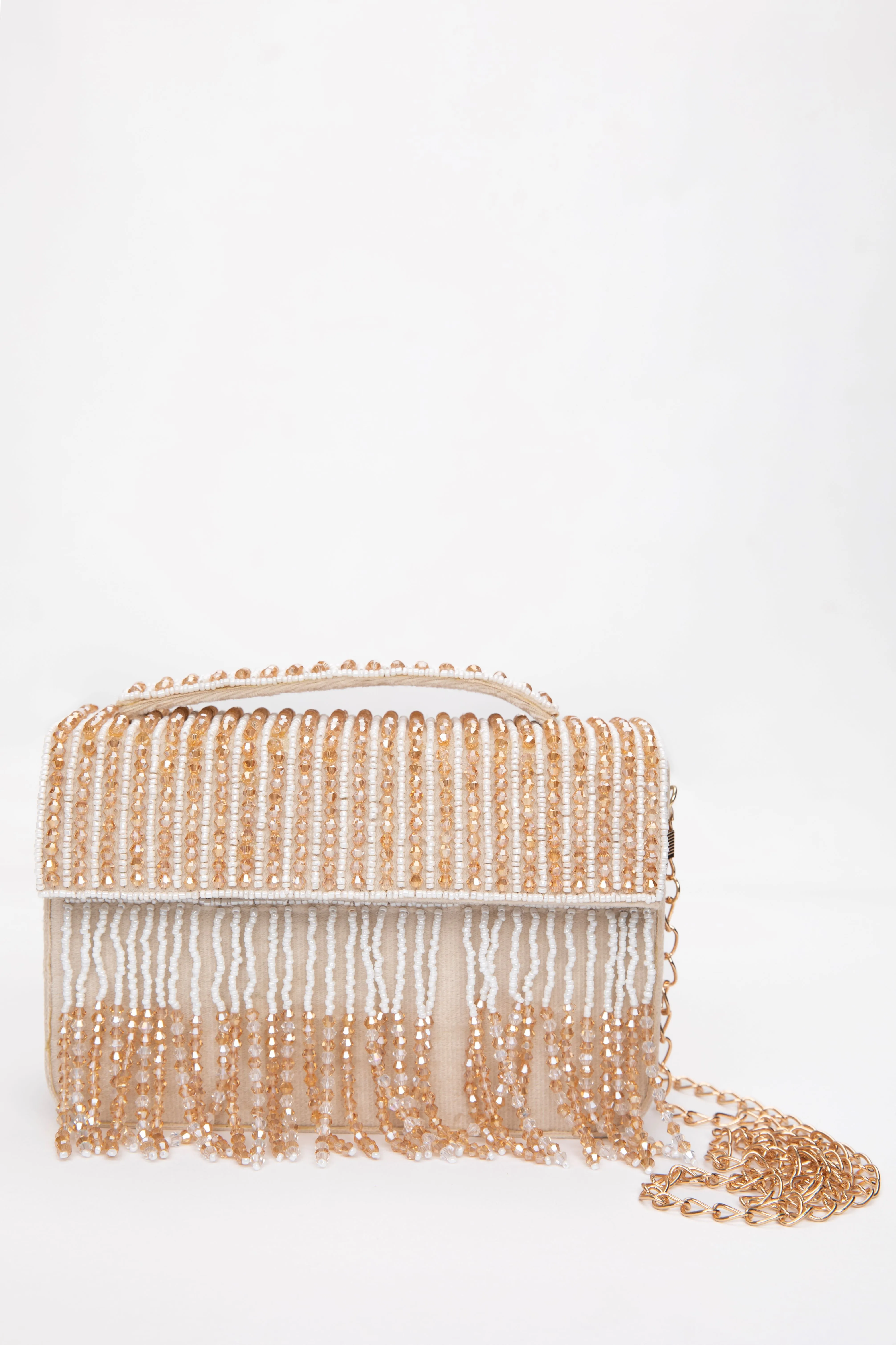 Unique Women's Designer Suede Embroidery Flap Clutch