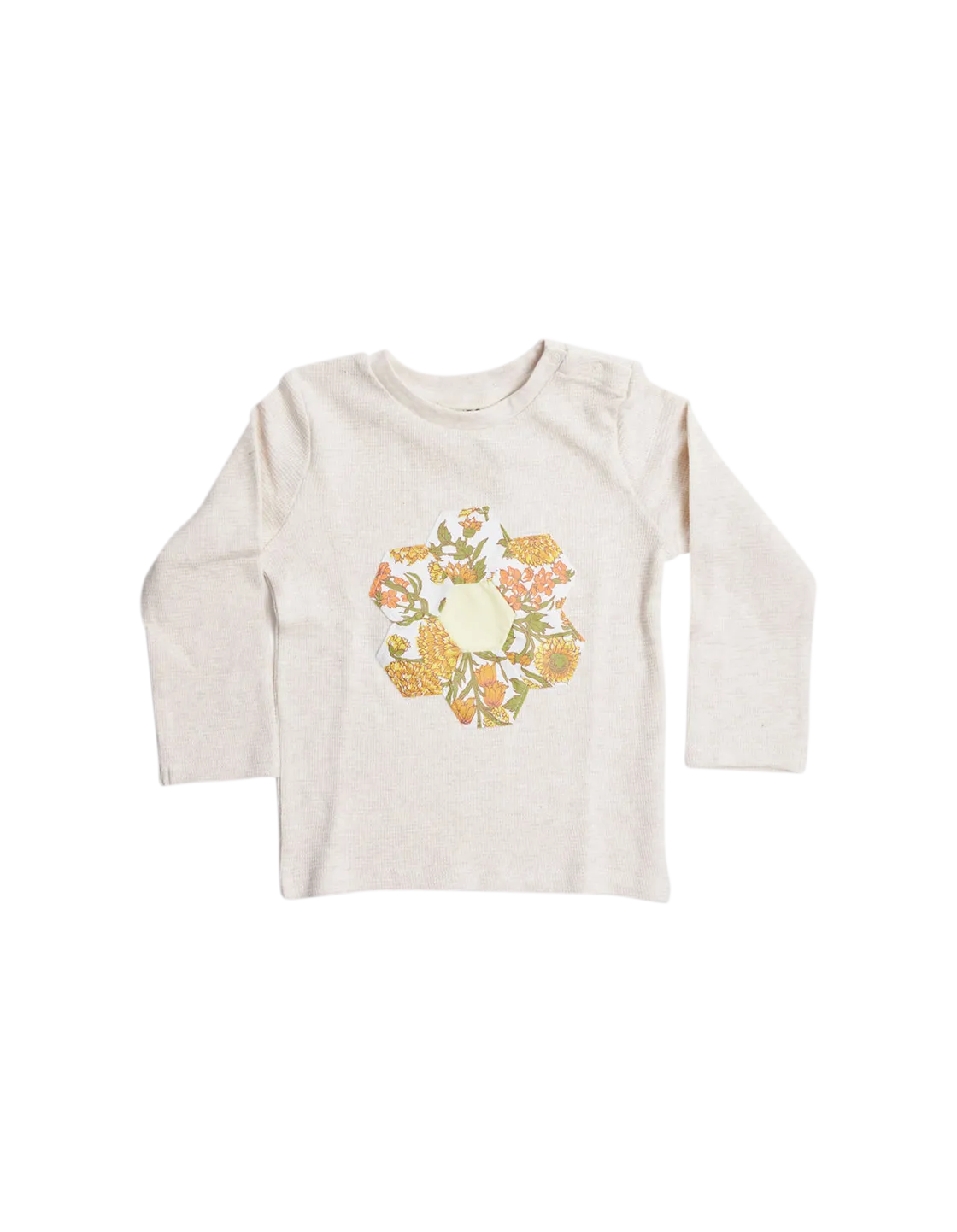 Folk-Inspired Yellow Honeycomb Pattern Shirt